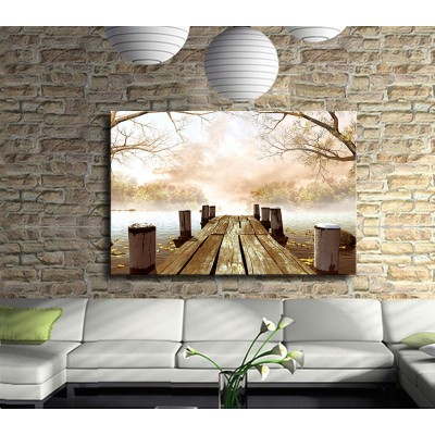 Göldeki Tahta İskele Kanvas Tablo 