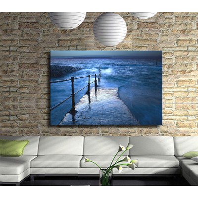 İskeleye Yükselen Deniz Kanvas Tablo