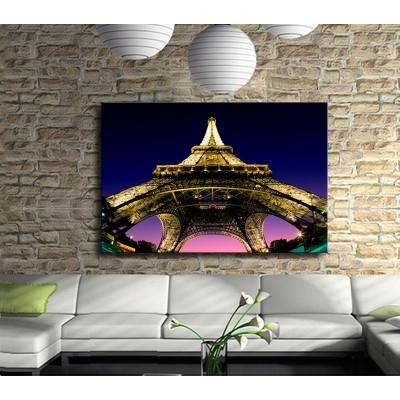 Pembe Mavi Paris Gecesi Kanvas Tablo 