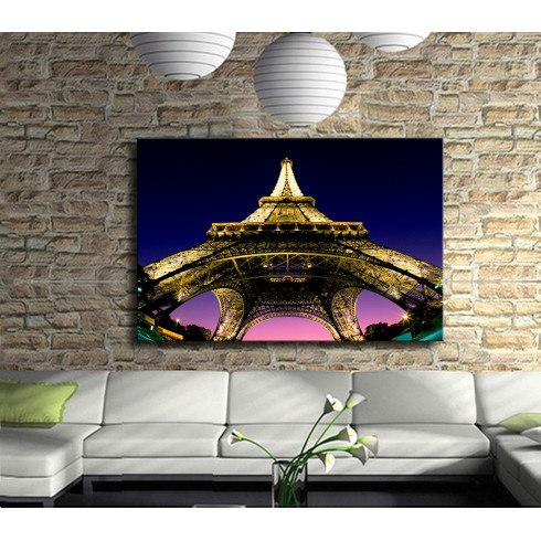 Pembe Mavi Paris Gecesi Kanvas Tablo 