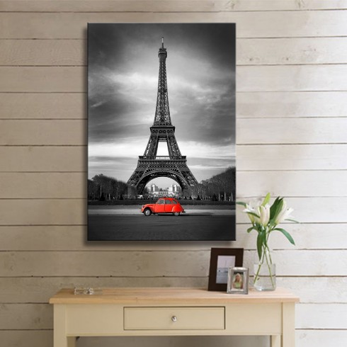 Siyah Beyaz Paris Eyfel Kulesi Dikey Kanvas Tablo Siyah Beyaz Paris Eyfel Kulesi Dikey Kanvas Tablo