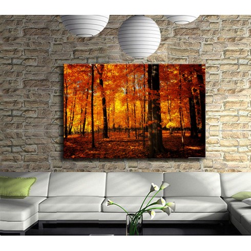 Sarı Sonbahar Ormanı Kanvas Tablo