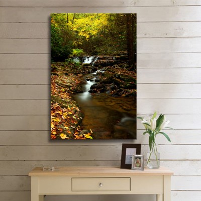 Ormanda Sonbahar Esintisi Dikey Kanvas Tablo