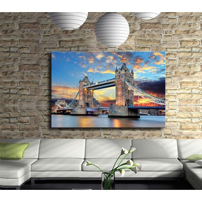 London Köprüsü Ve Gökyüzü Kanvas Tablo 