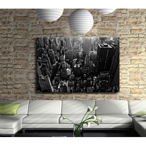 Siyah Beyaz Newyork Beton Şehir Kanvas Tablo Siyah Beyaz Newyork Beton Şehir Kanvas Tablo