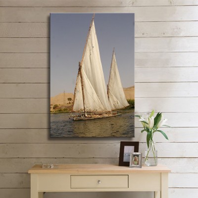 Eski Yelkenler Dikey Kanvas Tablo