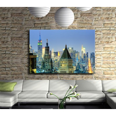 Manhattan Gece Manzarası Kanvas Tablo