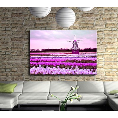 Laleler ve Pembenin Tüm Tonları Bir Arada Kanvas Tablo