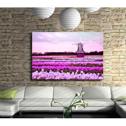 Laleler ve Pembenin Tüm Tonları Bir Arada Kanvas Tablo