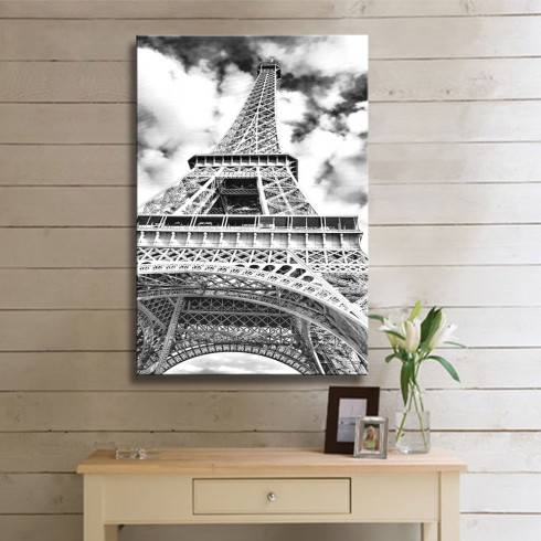 Siyah Beyaz Gösterişli Eyfel Kulesi Kanvas Tablo Siyah Beyaz Gösterişli Eyfel Kulesi Kanvas Tablo