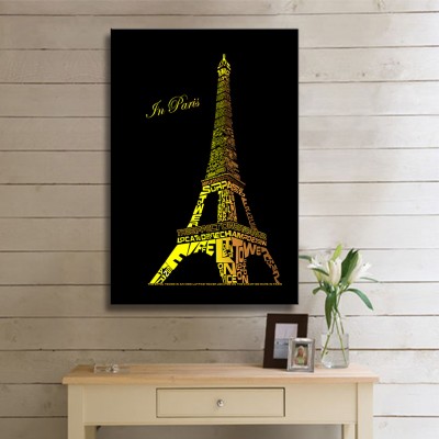 In Paris Dikey Kanvas Tablo 
