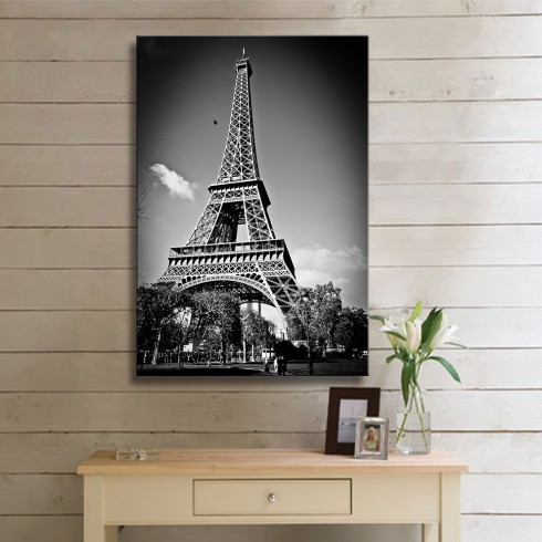 Siyah Beyaz Paris Dikey Kanvas Tablo Siyah Beyaz Paris Dikey Kanvas Tablo