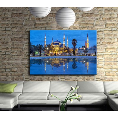Gecenin İçinde Camiler Kanvas Tablo