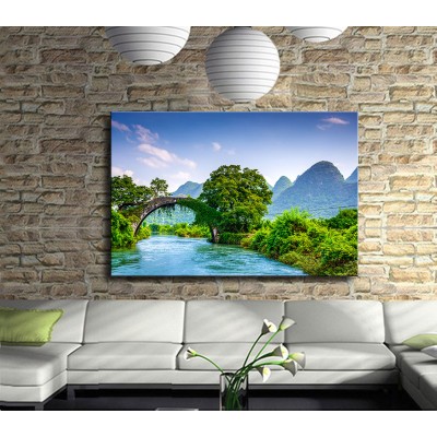 Dere ve Köprü Kanvas Tablo