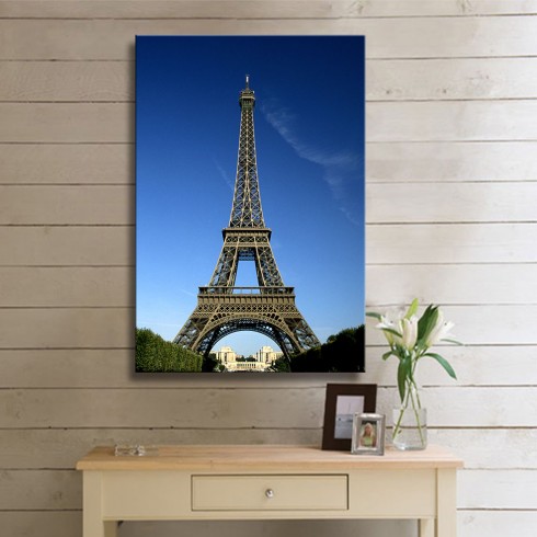 Paris ve Eyfel Dikey Kanvas Tablo