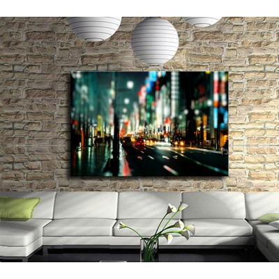 Işıklı Gece Kanvas Tablo 